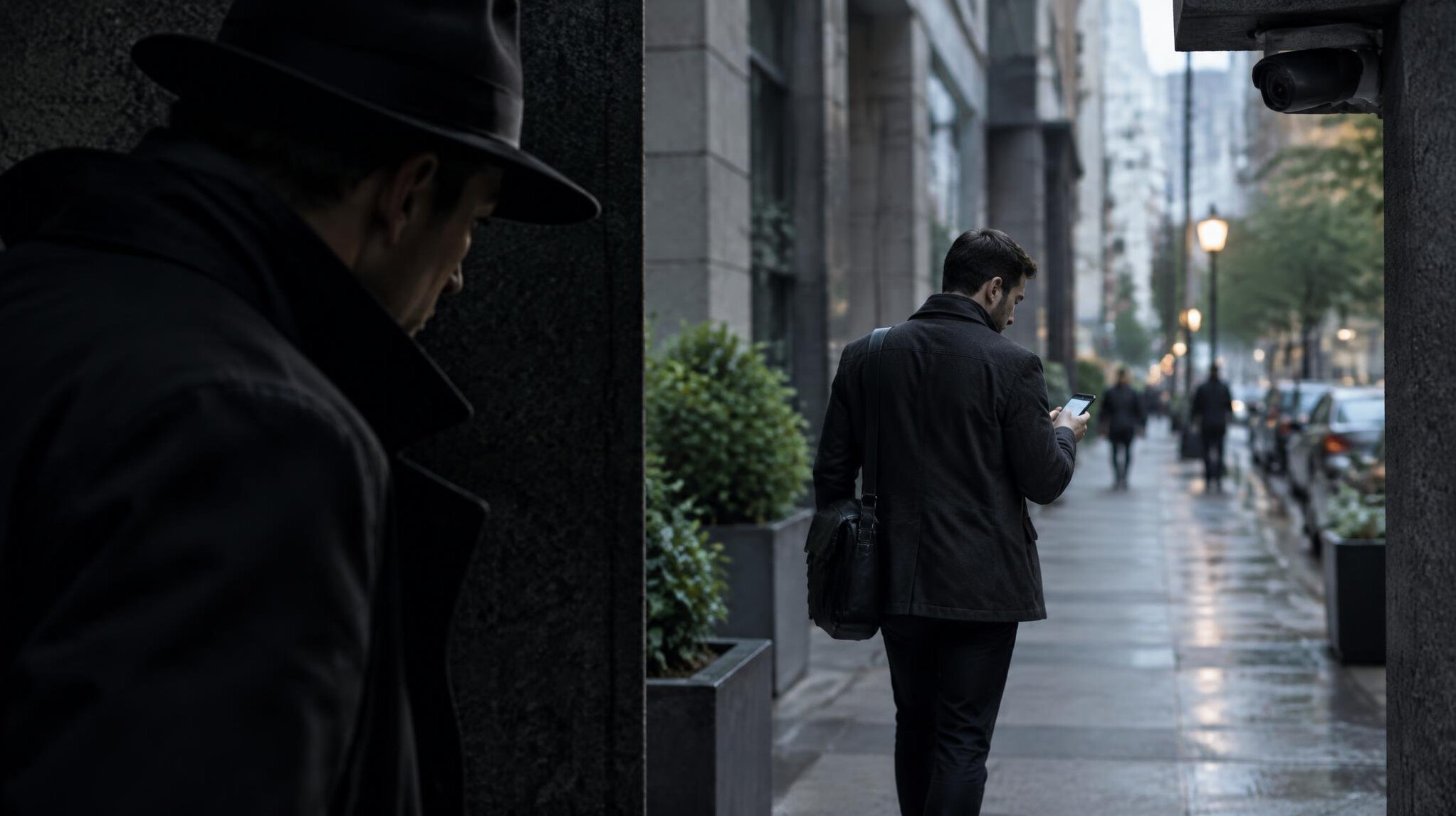private investigator tailing suspect