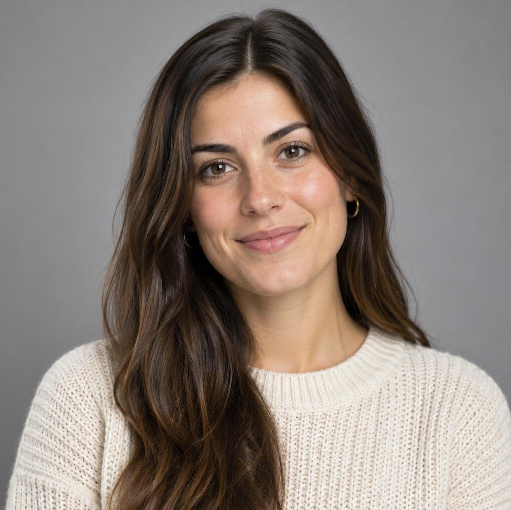 Portrait of a young Portuguese woman reporter in her late twenties