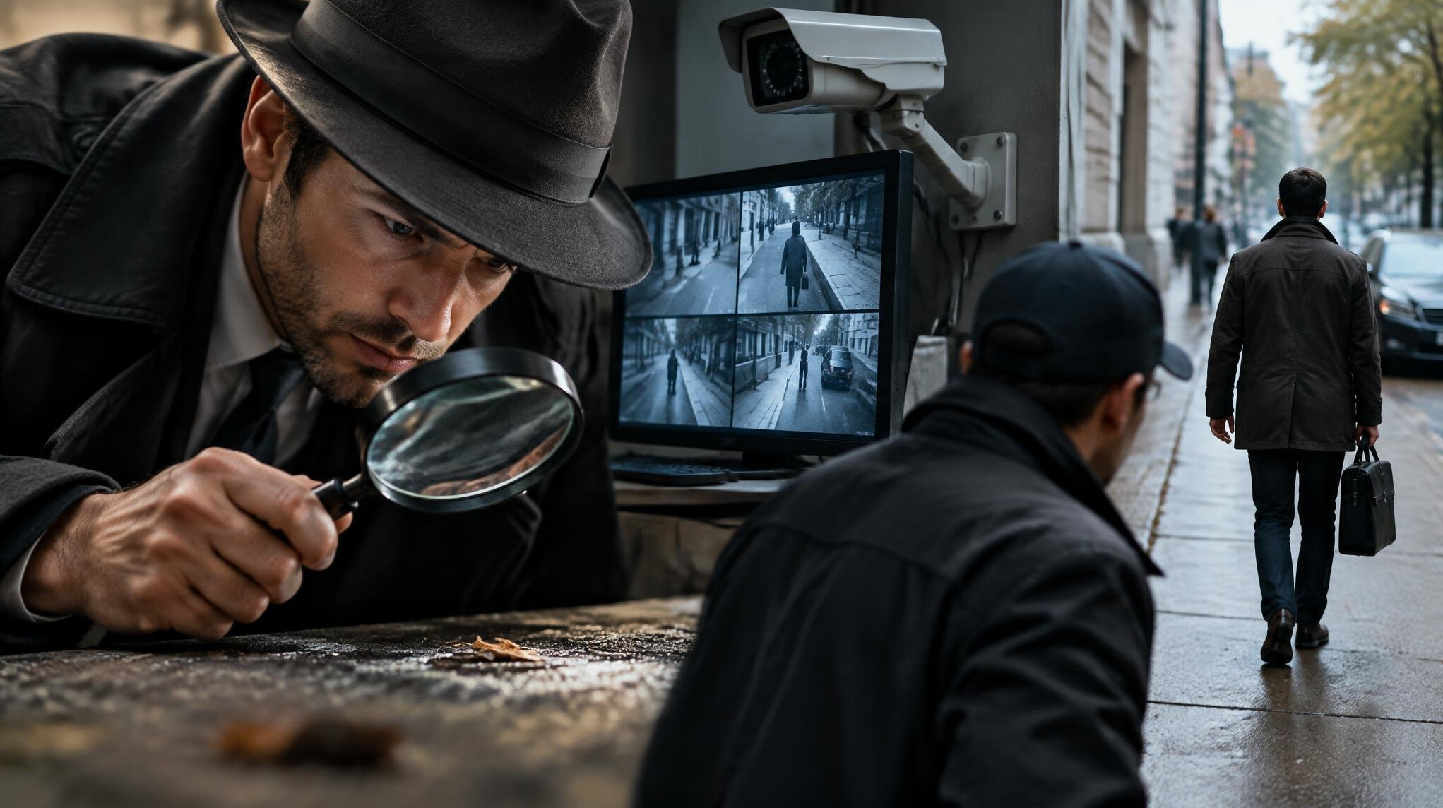 private investigator in action