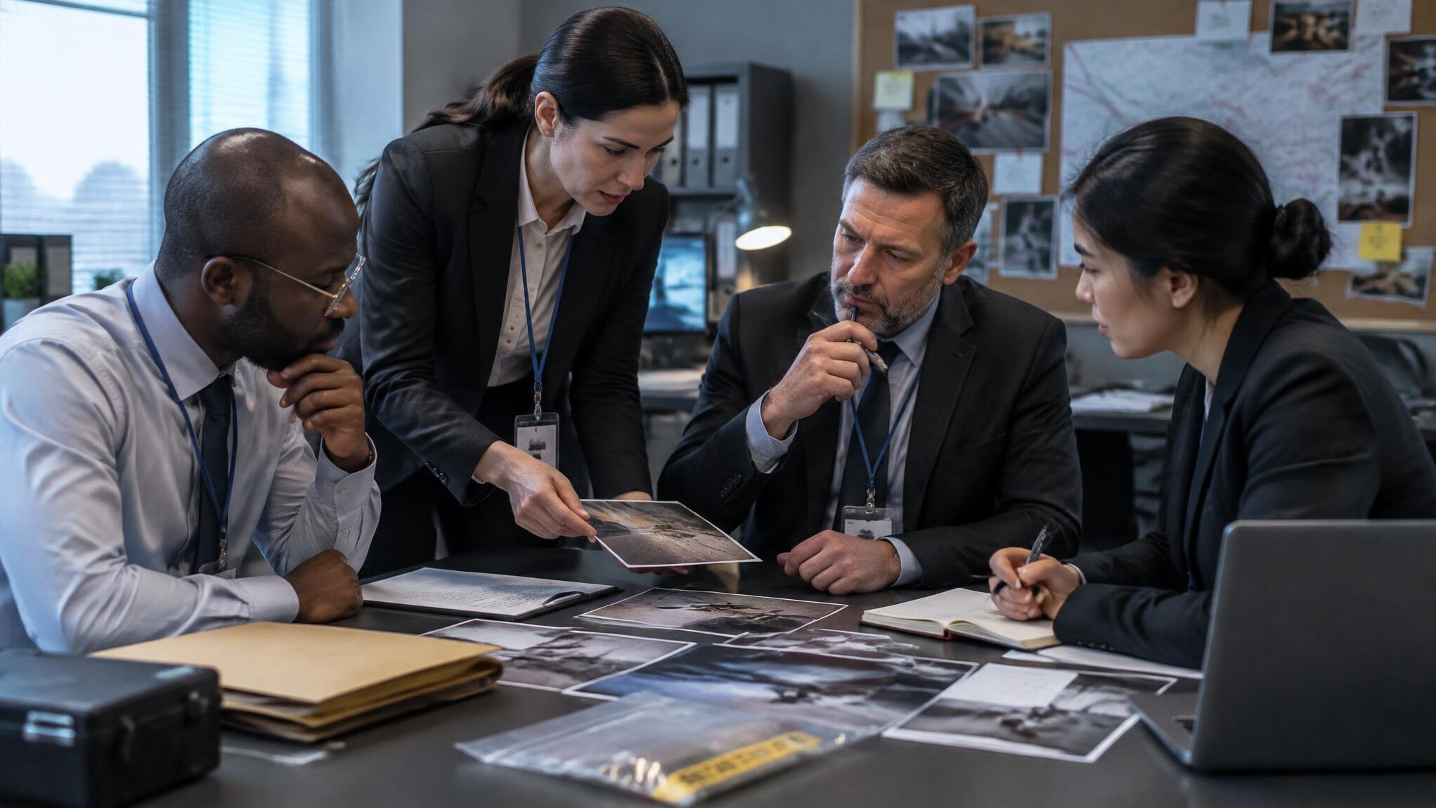 team of investigators discussing
